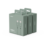 New Cable 1 | 3-Pack Oak Green USB-C to USB-C